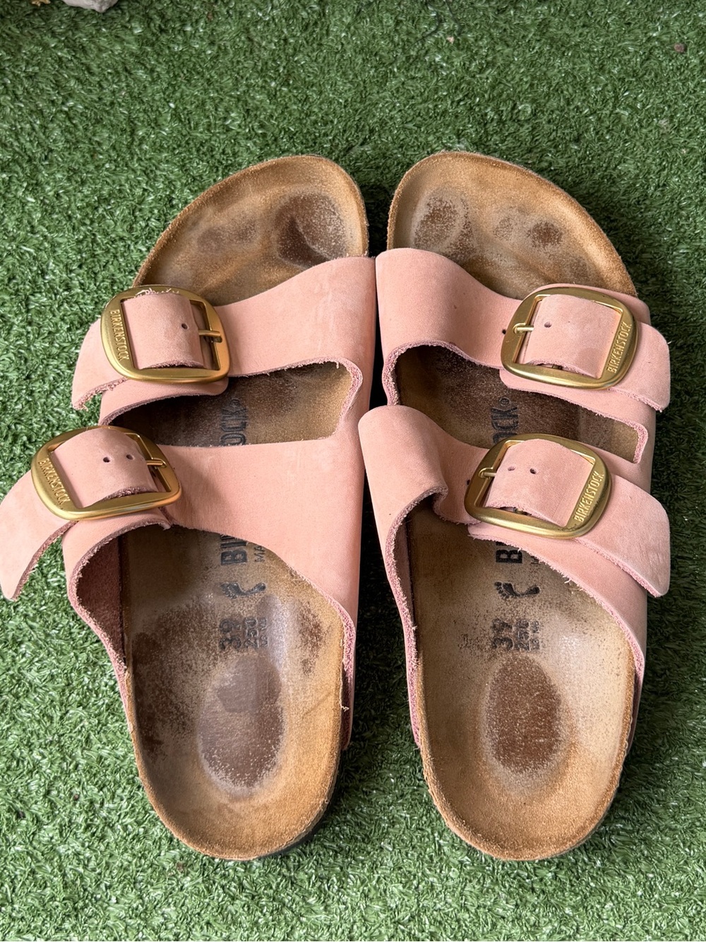 Birkenstock Arizona Big Buckle Soft Pink Nubuck Leather Women’s Sandals